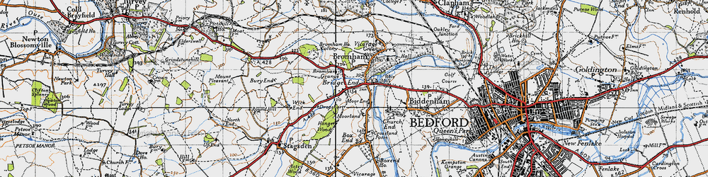 Old map of Bromham Grange in 1946