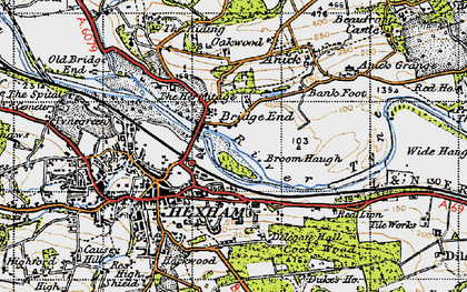 Old map of Broomhaugh Island in 1947