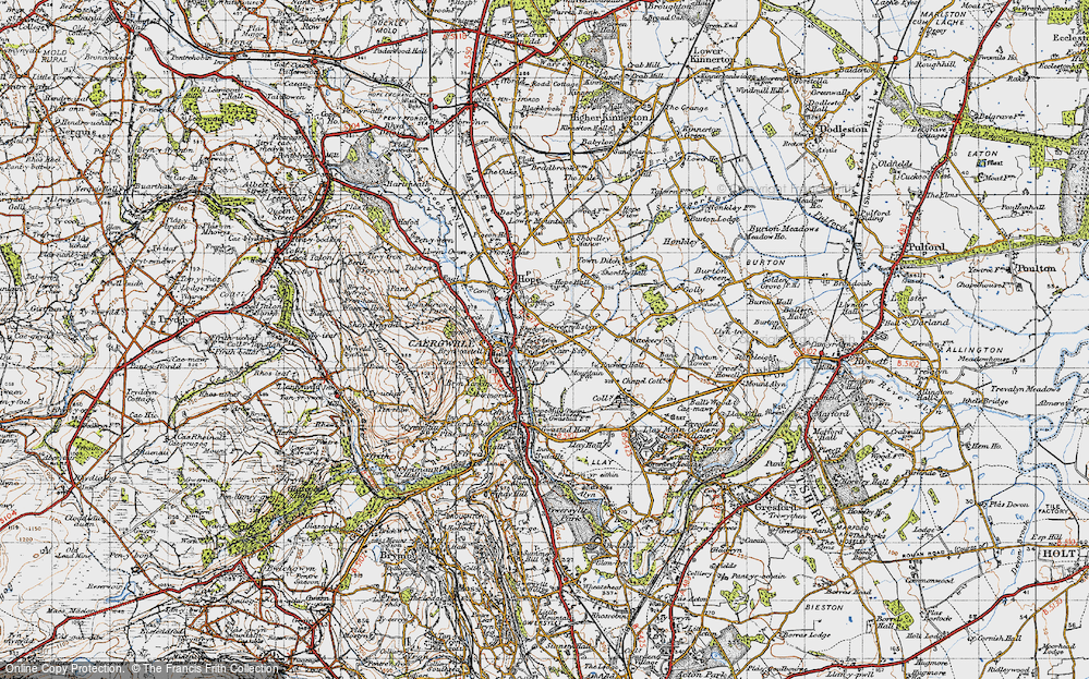 Old Map of Historic Map covering Caer Estyn in 1947