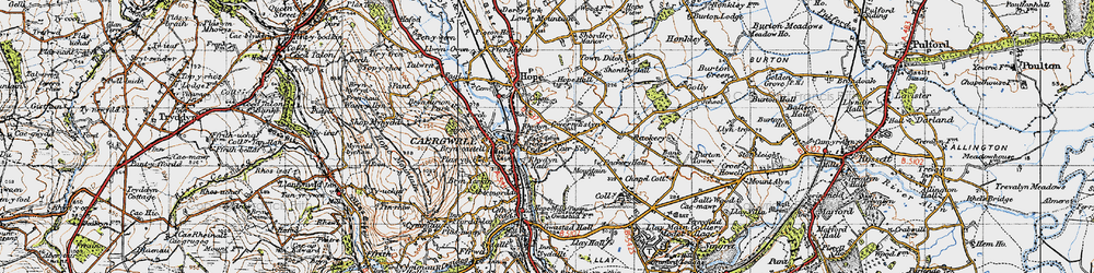 Old map of Caer Estyn in 1947