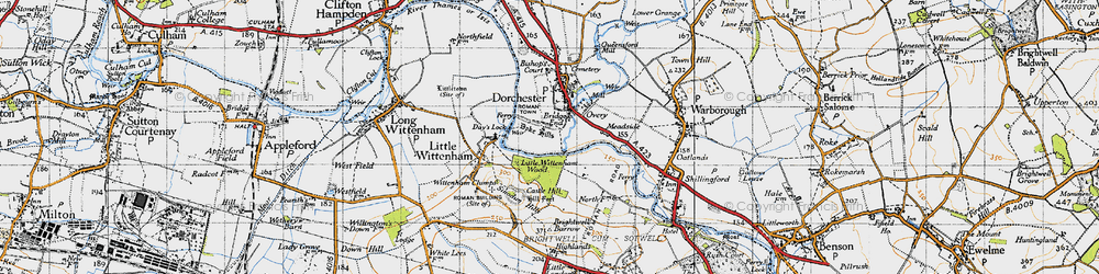 Old map of Bridge End in 1947