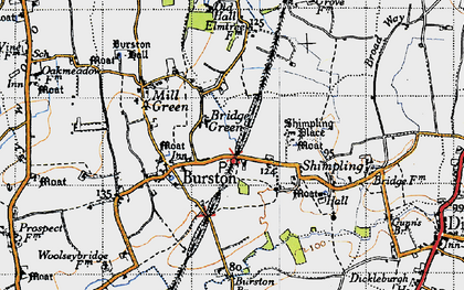 Old map of Bridge Green in 1946