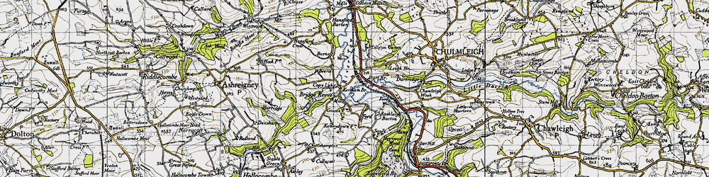 Old map of Bridge Reeve in 1946