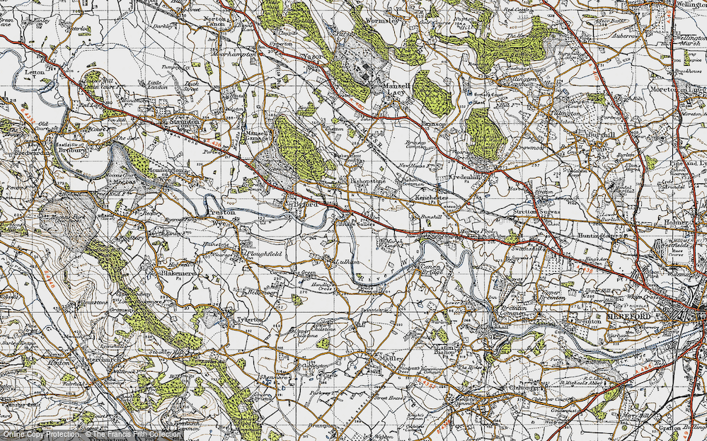 Old Map of Bridge Sollers, 1947 in 1947