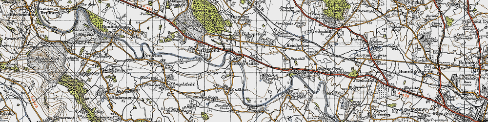 Old map of Bridge Sollers in 1947