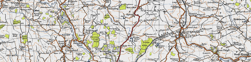 Old map of Bridge Street in 1946