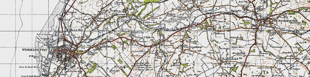 Old map of Bridgefoot in 1947