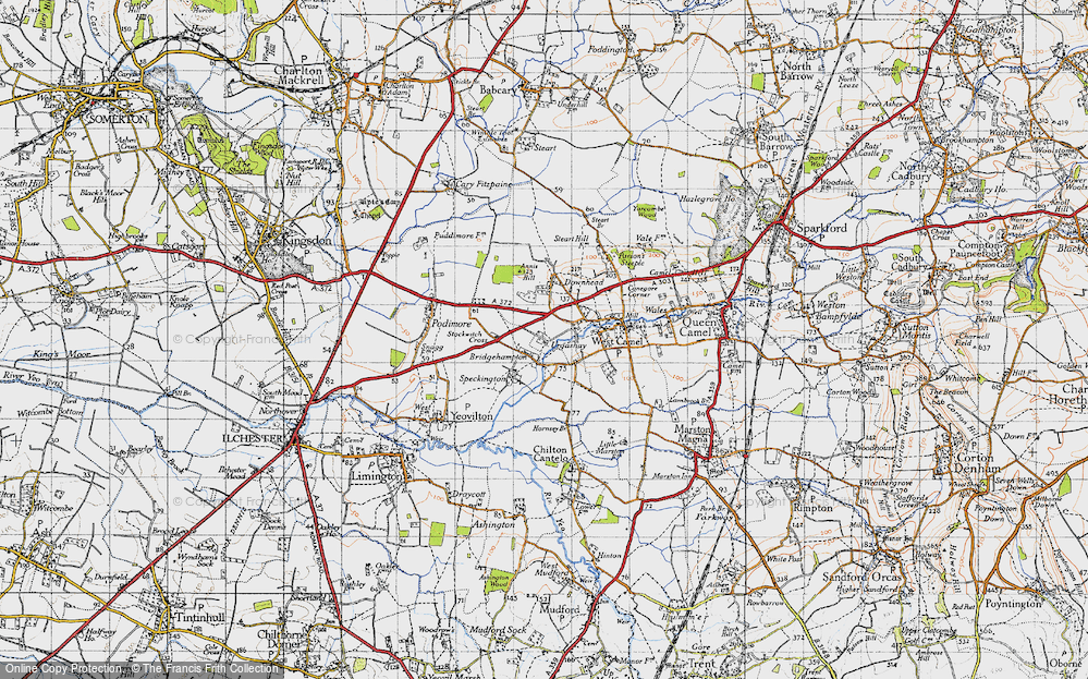 Old Map of Bridgehampton, 1945 in 1945