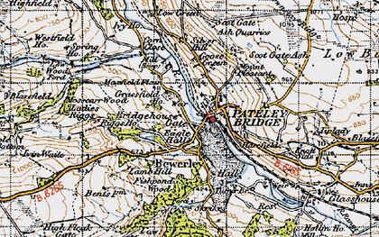 Old map of Bridgehouse Gate in 1947