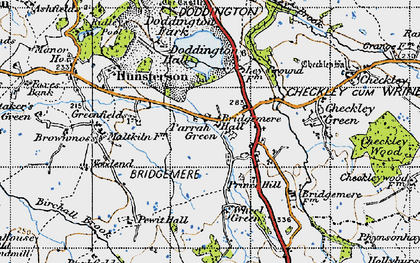 Old map of Bridgemere Hall in 1946