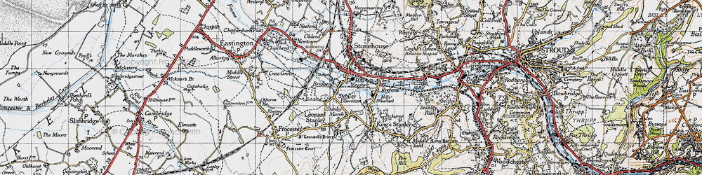 Old map of Bridgend in 1946