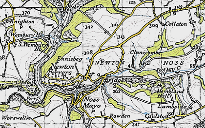 Old map of Butts Park in 1946