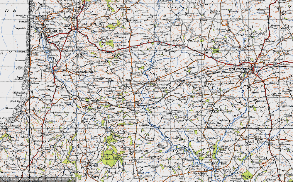 Old Map of Bridgerule, 1946 in 1946