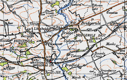 Old map of Bounds Cross in 1946
