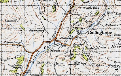 Old map of Birchope in 1947