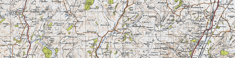 Old map of Gatten in 1947