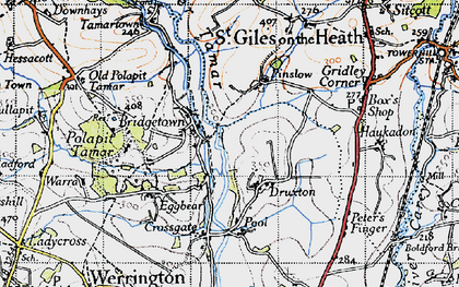 Old map of Bridgetown in 1946