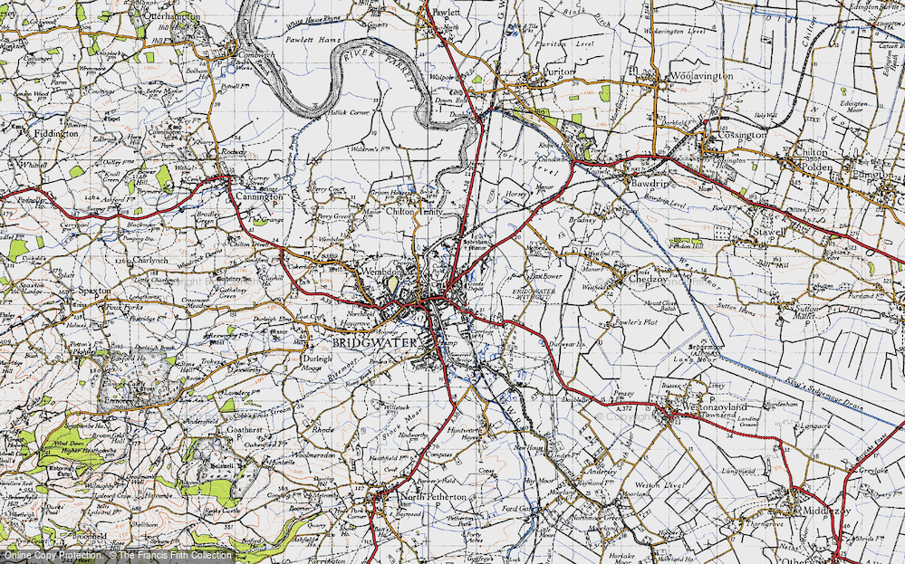 Old Map of Bridgwater, 1946 in 1946