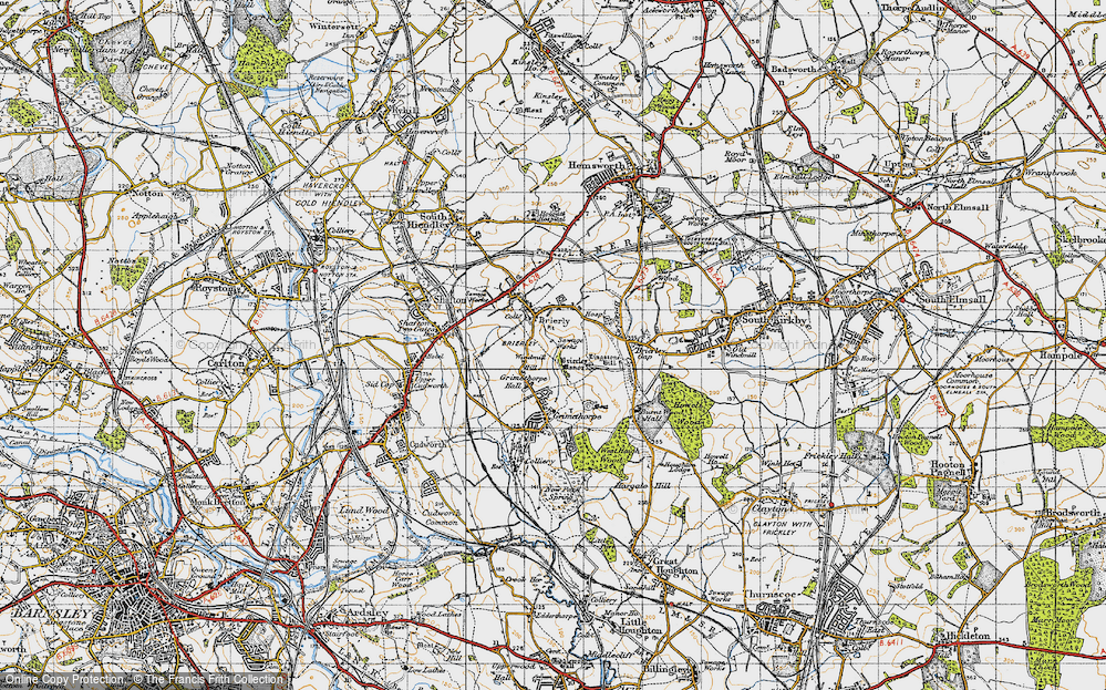 Old Map of Historic Map covering Brierley Gap in 1947