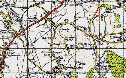 Old map of Brierley Common in 1947