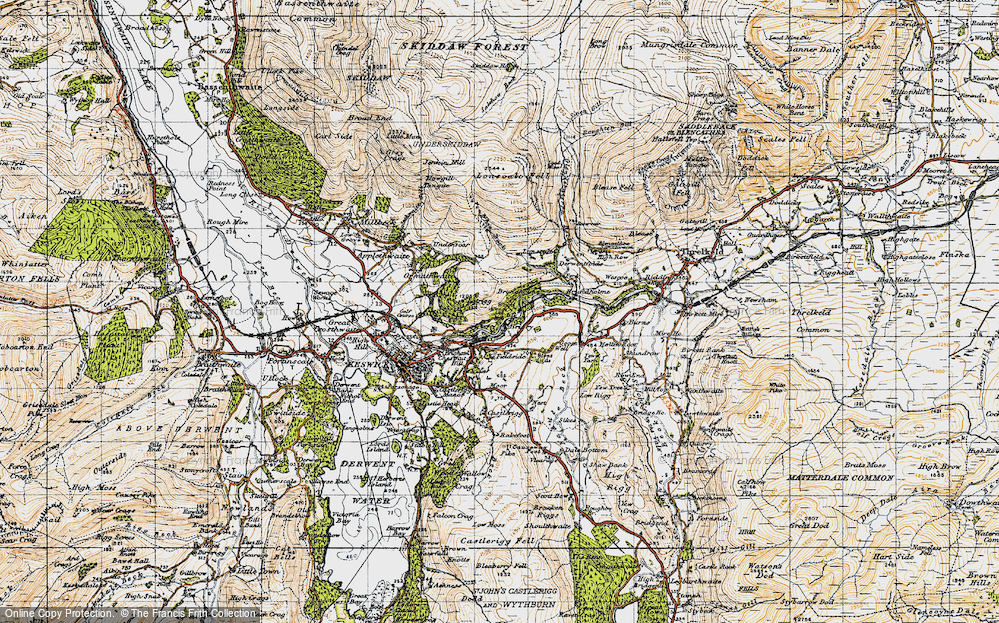 Old Map of Historic Map covering Brundholme in 1947