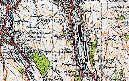 Old map of Briery Hill in 1947