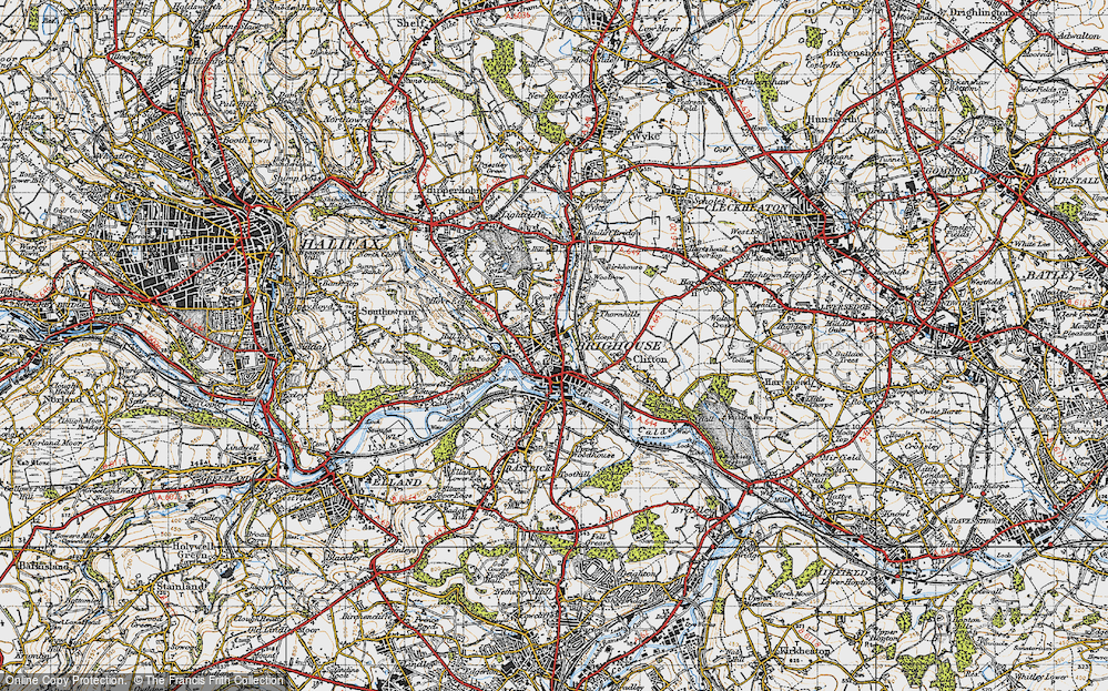 Old Map of Brighouse, 1947 in 1947