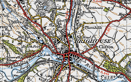 Old map of Brighouse in 1947