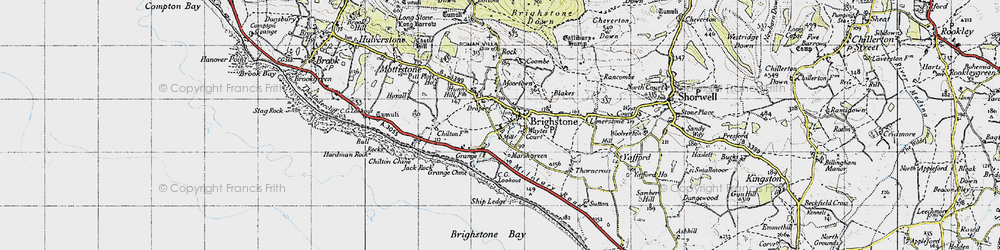 Old map of Brighstone in 1945