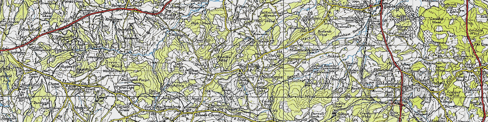 Old map of Brightling in 1940