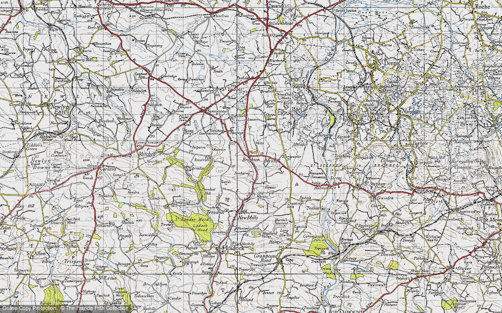 Old Map of Historic Map covering Besowsa in 1946
