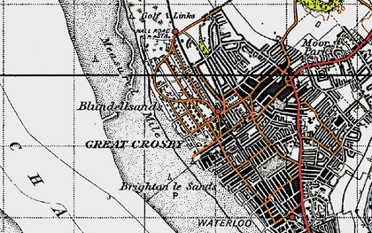 Old map of Brighton le Sands in 1947