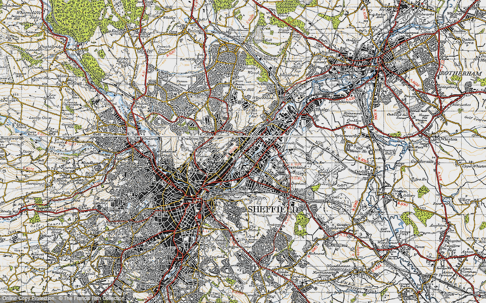 Old Map of Brightside, 1947 in 1947