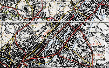 Old map of Brightside in 1947