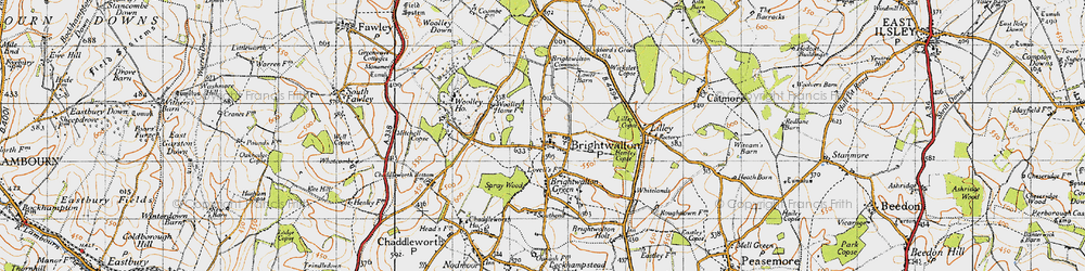 Old map of Brightwalton Common in 1947