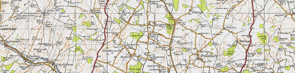 Old map of Brightwalton Green in 1947