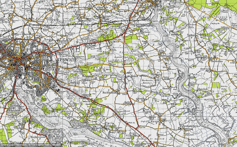 Old Map of Brightwell, 1946 in 1946