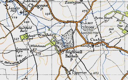 Old map of Brightwell Baldwin in 1947