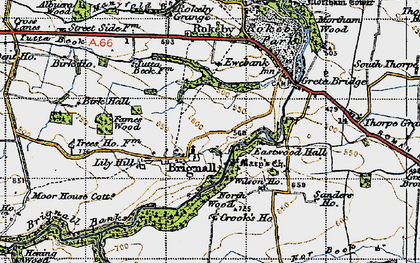 Old map of Brignall in 1947