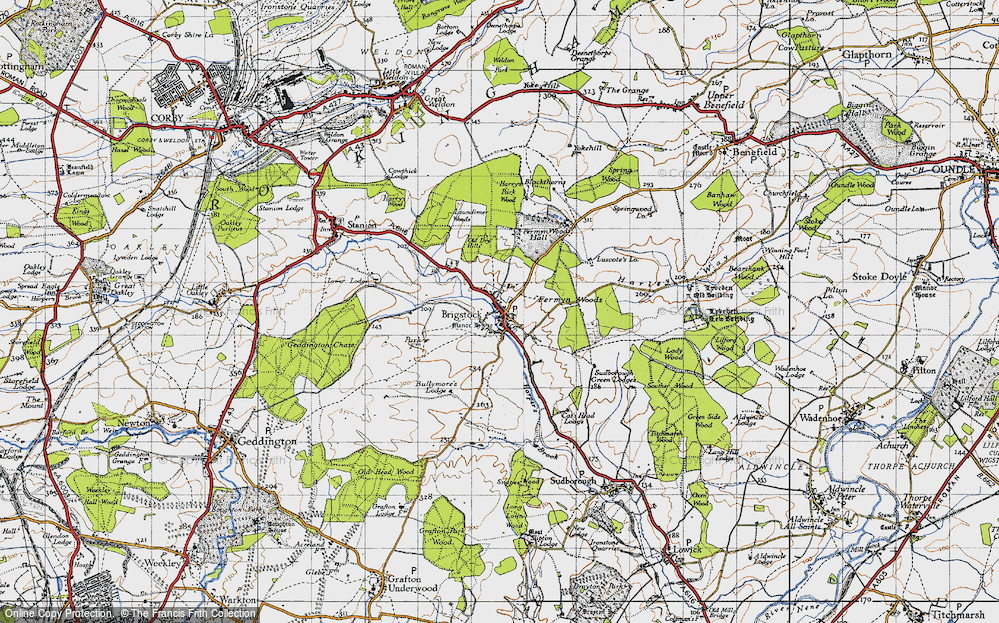Old Map of Historic Map covering Blackthorn Lodge in 1946