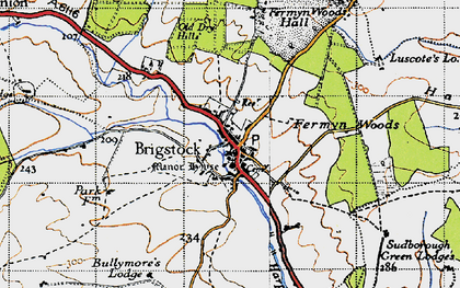 Old map of Brigstock in 1946