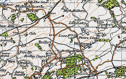 Old map of Brilley in 1947