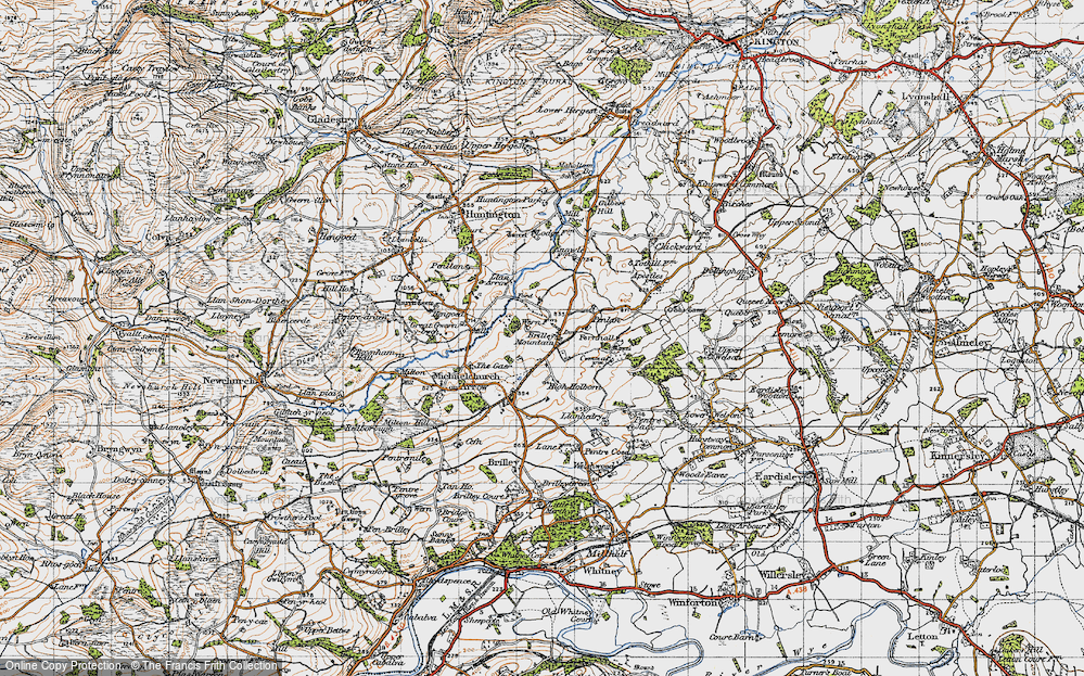 Old Map of Brilley Mountain, 1947 in 1947