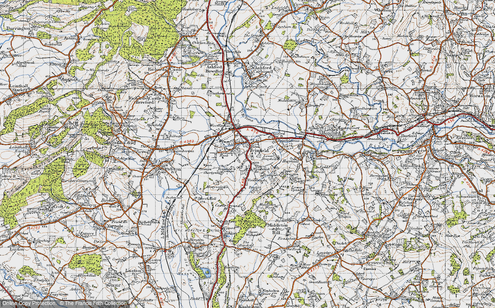 Old Map of Brimfield, 1947 in 1947