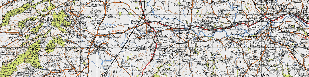 Old map of Brimfield in 1947