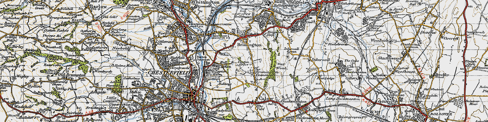 Old map of Brimington Common in 1947