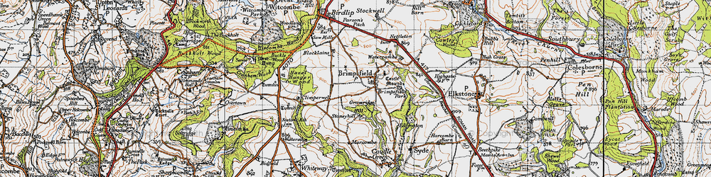 Old map of Brimpsfield in 1946
