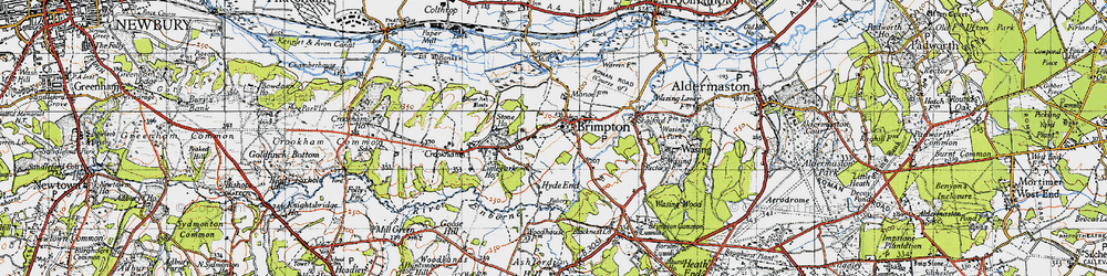 Old map of Brimpton in 1945