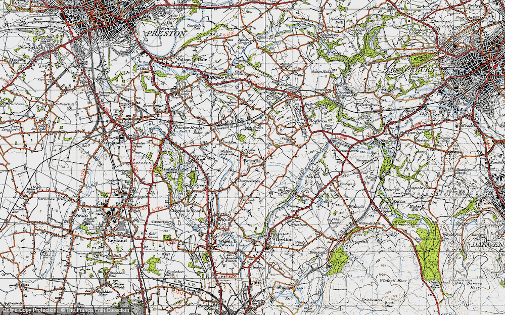 Old Map of Brindle, 1947 in 1947