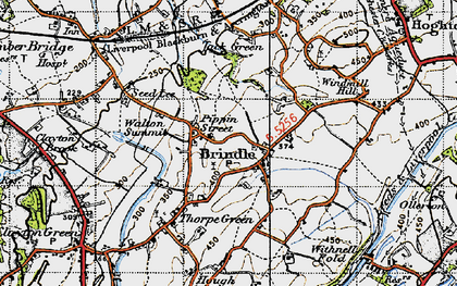 Old map of Brindle in 1947